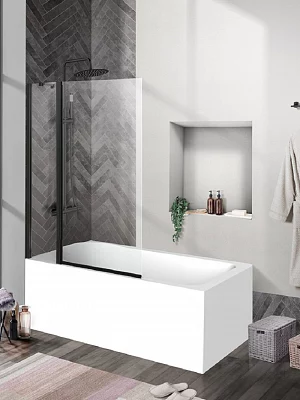Шторка для ванны BelBagno Uno UNO-V-11-100/150-C-NERO 5 мм черный 100*150