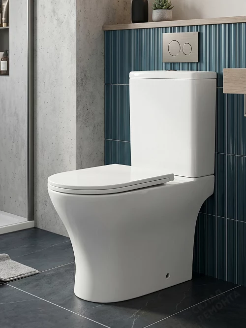 Фото Унитаз компакт напольный Calypso CS4851UQ-TK(OK) безободковый купить в Улан-Удэ: цена, описание, фото. Интернет-магазин 1