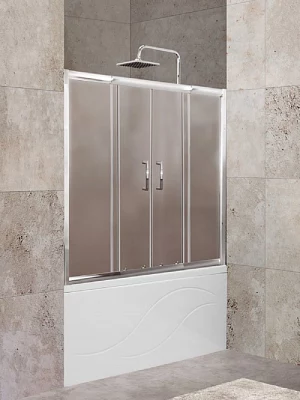 Шторка для ванны BelBagno Unique UNIQUE-VF-2-150/180-140-P-Cr 5 мм хром 150*140