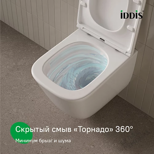Фото Унитаз подвесной Iddis Торр TOQFDSEi25 безободковый купить в Улан-Удэ: цена, описание, фото. Интернет-магазин 2